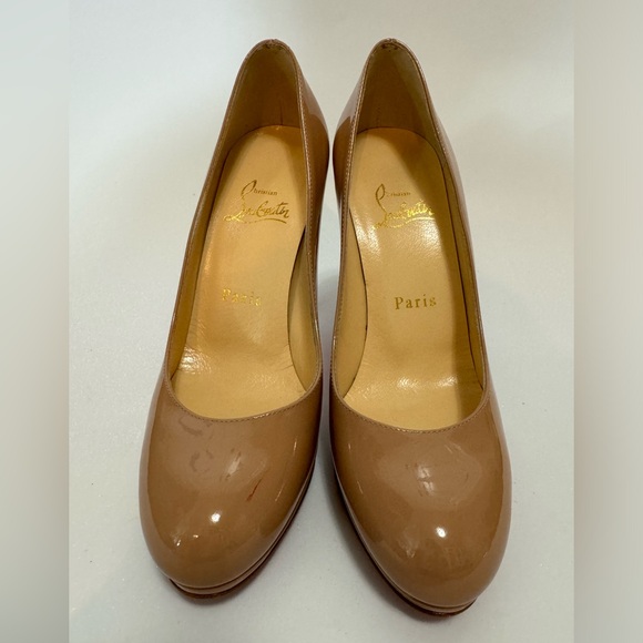 $795 Christian Louboutin Beige Nude “New Simple” Heel Pumps Shoes 35.5 - Picture 3 of 13